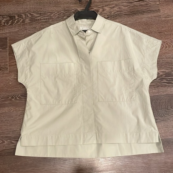 🌿Everlane The Short Sleeve Button Down Box Minimalist Shirt poplin XS - Picture 4 of 13